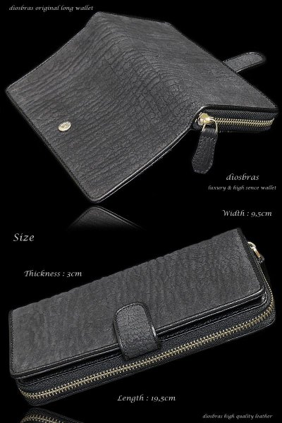 画像5: 【diosbras-ディオブラス-】本革 シャークスキン革 鮫革 サメ革 ウォレット サメ  ファスナー ラウンド ジッパーZIPPER 大容量 財布 レザーウォレット 鮫 ロングウォレット ウォレット バイカー ヌメ革  長財布 シンプル 長財布 本牛革 wallet【SS】 (5)