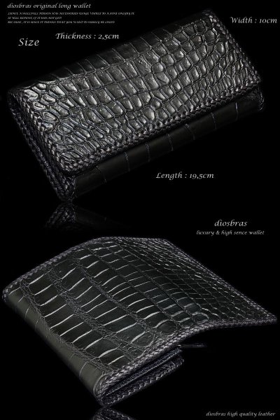 画像4: 【diosbras-ディオブラス-】クロコダイル　ワニ革　鰐革　財布　レザーウォレット　ロングウォレット　ウォレット　バイカー　ヌメ革　長財布　シンプルスタイル　財布　/内側本牛革 (4)