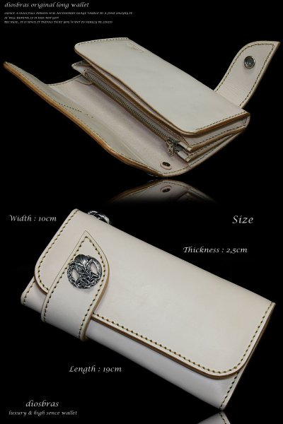 画像5: 【diosbras-ディオブラス-】本革サドルレザー大容量財布バイカーウォレット コンチョ 本革ナチュラルサドルレザー 財布 シルバー925【SA】 (5)