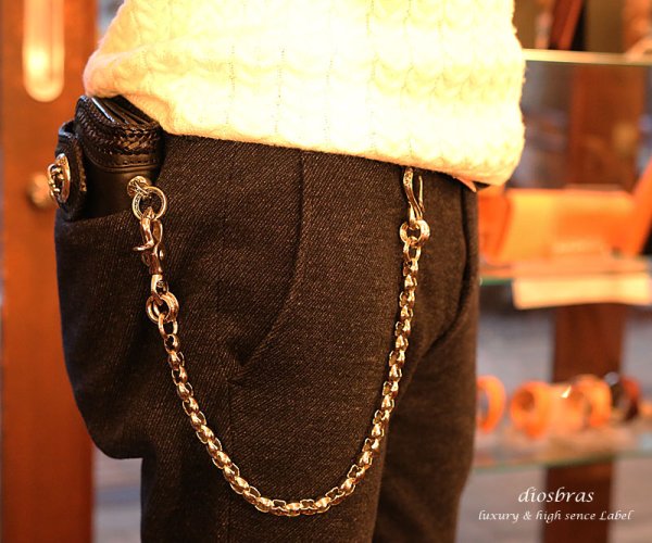 画像5: 【diosbras-ディオブラス-】ウォレットチェーン ウォレット シルバーコーティング ホワイトブラス 白 真鍮製 シルバー925 レーン コード ロープ 財布 チェーン 【小】 (5)