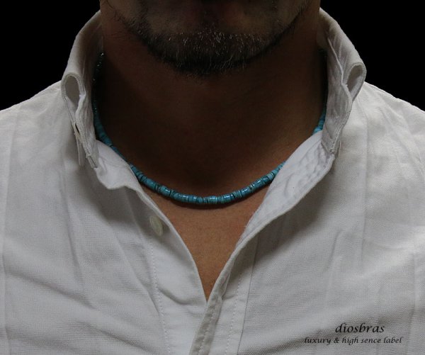 画像3: 【diosbras-ディオブラス】ターコイズ 馬蹄 ホースシュー フェザー ネックレス メンズ ネイティブ /羽/ターコイズ/オニキス シルバー925 チェーン メディスンホイール フェザーネックレス (3)