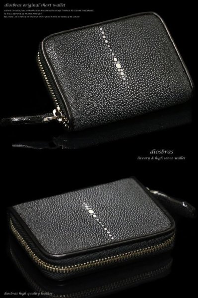 画像6: 【diosbras-ディオブラス】本革 カットスティングレイ(エイ革)ラウンドジッパー ラウンドファスナー カードケースor名刺入れor短財布 /牛革 スティングレー【CE】 (6)