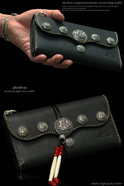 画像3: 【diosbras-ディオブラス-】プレミアムカスタム6コンチョ ウォレット 長財布 ロングウォレット バイカーズ バイカー カスタムビーズ PREMIUM CUSTOM (3)