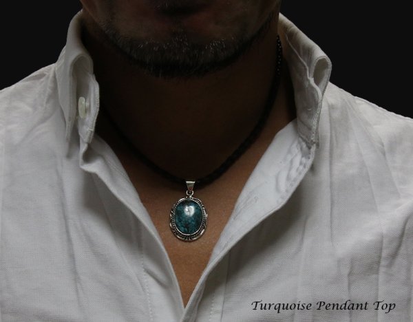 画像3: 【diosbras-ディオブラス】ターコイズ ペンダント ネックレス ナバホ チョーカー レザー (3)