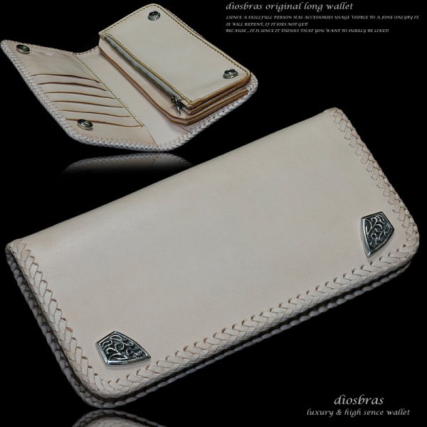 画像4: エンブレム　アラベスク コンチョ トライバル　シルバー９２５ コンチョ　（ネジ式）レザー　ロング　二つ折り　財布　ウォレット　サイフ　メンズ　レディース【diosbras-ディオブラス-】【メール便送料無料！！】【S】【品番pe】 (4)