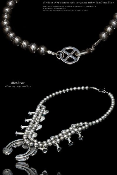 画像3: 1点物 ナジャ ターコイズ ネックレス ナバホ NAVAJO ペンダント シルバービーズ チョーカー レザー ショップカスタム スペシャルプライス 限定1点のみ (3)