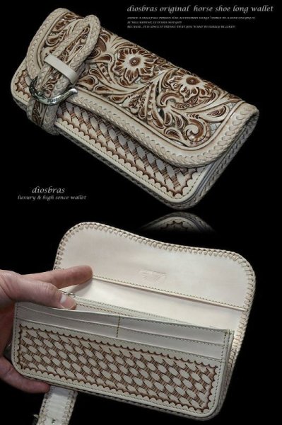 画像5: 【diosbras-ディオブラス-】本革 透かし彫り カービング パイソン 蛇革 ヘビ サドルレザーバイカーズウォレット 馬蹄  バックル ホースシュー 財布 レザーウォレット ロングウォレット ウォレット バイカー ヌメ革 長財布 シルバー925コンチョ【SA】 (5)