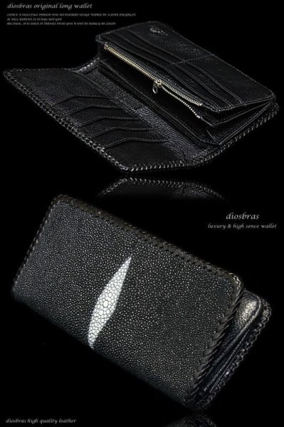 画像5: 【diosbras-ディオブラス-】本革スティングレー エイ革 バイカーズウォレット 財布 レザーウォレット ロングウォレット ウォレット バイカー 長財布 長財布/牛革財布 シルバー925コンチョ/wallet/サイフ (5)