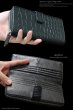 画像2: 【diosbras-ディオブラス-】本革クロコダイル　ワニ革　鰐革 ウォレット 　ファスナー　ラウンド　ジッパーＺＩＰＰＥＲ 大容量　財布 レザーウォレット ロングウォレット ウォレット バイカー ヌメ革  長財布 シンプル 長財布 本牛革 wallet　ベリー　お腹 (2)