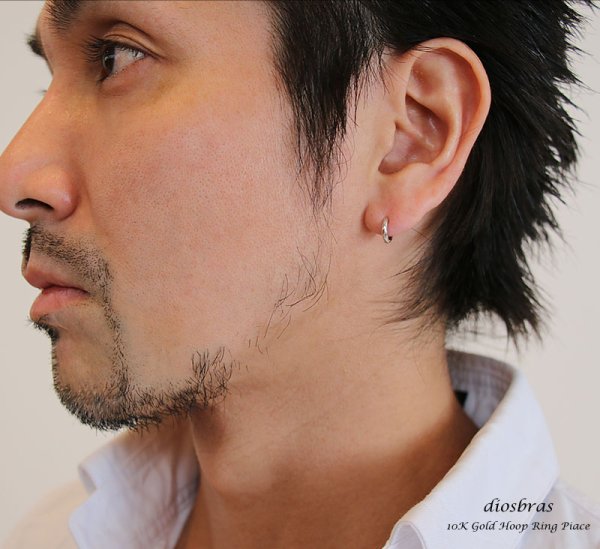 画像4: K10 中折れ式フープピアス(10mmセミラウンド)(10金 10k ゴールド製) ホワイトゴールド イエローゴールド ピンクゴールド リングピアス ユニセックス メンズ レディース 男女兼用 【小】 (4)