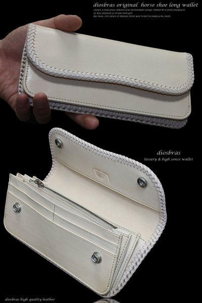 画像3: 【diosbras-ディオブラス-】本革サドルレザーバイカーズウォレット　 財布　レザーウォレット　ロングウォレット　ウォレット　バイカー　ヌメ革　長財布　/牛革財布シルバー９２５コンチョ/長財布 ダブルホールドコンチョ【SA】【ナチュラル】 (3)