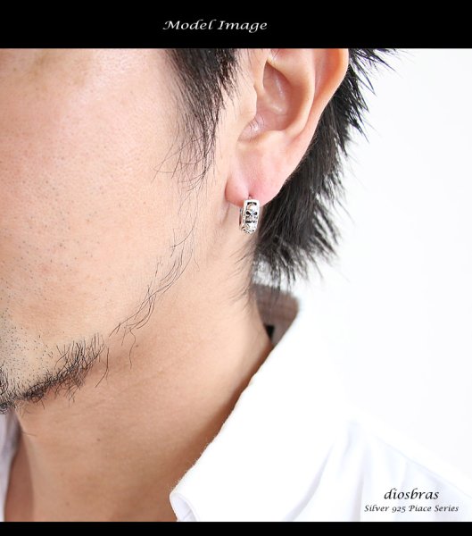 画像4: スカル リング フープ 中折れ式 シルバー925 ピアス メンズ レディース 激安ピアス イヤリング アクセサリー【骸骨フープ】本物シルバー925◇スカルヘッド◇フープピアス◇片方ピアス メンズ レディース (4)