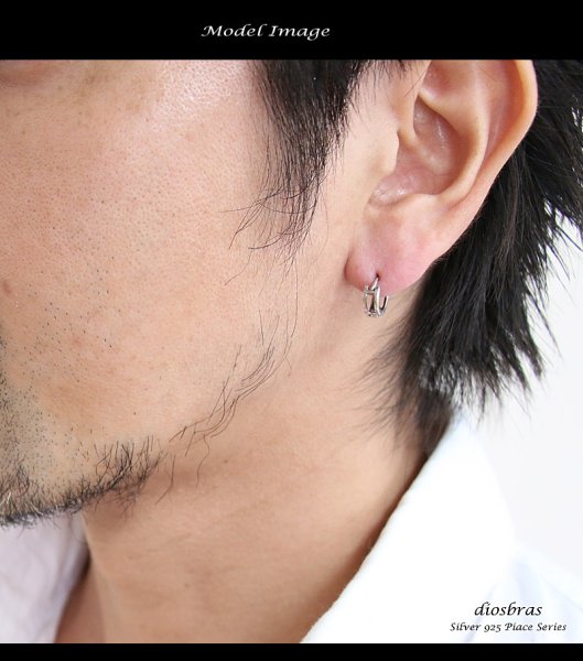 画像3: フープ リング ピアス 中折れ式 シルバー925 ピアス メンズ レディース 激安ピアス イヤリング アクセサリー【フープ】本物シルバー925◇片方ピアス メンズ レディース (3)