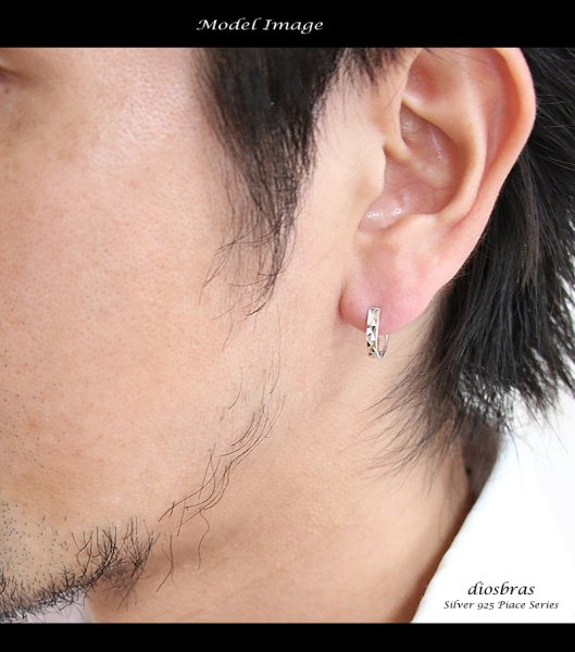 画像3: フープピアス  リング シルバー925 ピアス メンズ レディース 激安ピアス イヤリング アクセサリー【フープ】本物シルバー925◇片方ピアス メンズ レディース 鏡面 ミラーカット 馬蹄 ひずめ ホースシュー (3)