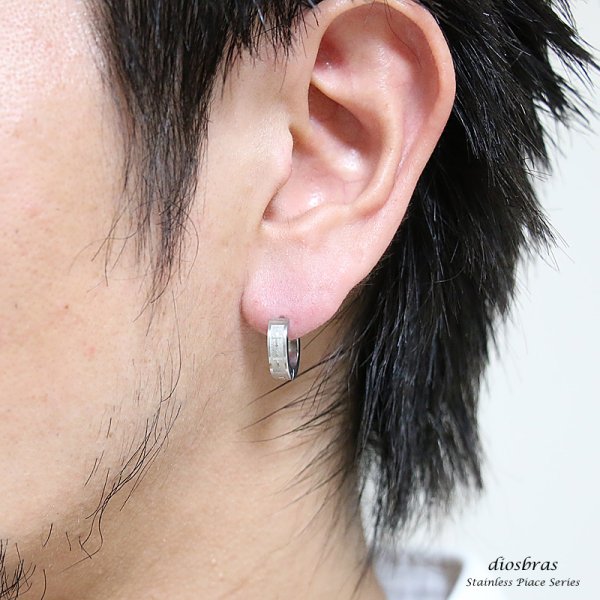 画像3: ステンレス フープピアス クロス 十字架 シルバー 金属アレルギー対応 メタル素材 シンプル 小さめ フープ ループ リング 輪っか ピアス アクセサリー レディース 中折れ式 (3)