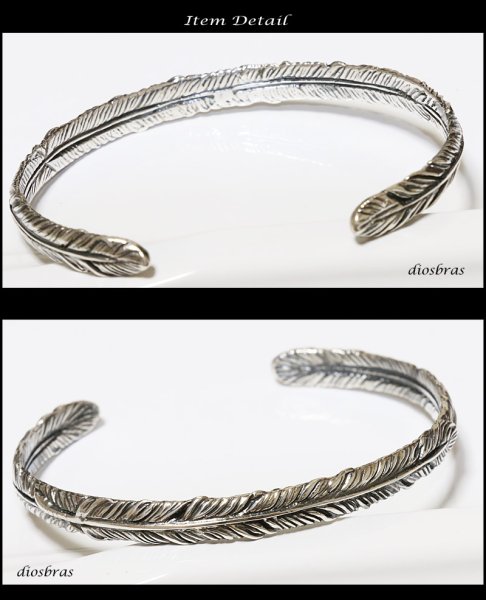画像2: 【シルバーバングル】【シルバーアクセサリー】 フェザー イーグル シルバーアクセサリー メンズ シルバーバングル ブレスレット シルバー925 メンズアクセサリー プレゼントに人気 送料無料【diosbras-ディオブラス-】 (2)