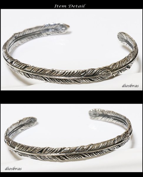 画像3: 【シルバーバングル】【シルバーアクセサリー】 フェザー イーグル シルバーアクセサリー メンズ シルバーバングル ブレスレット シルバー925 メンズアクセサリー プレゼントに人気 送料無料【diosbras-ディオブラス-】 (3)