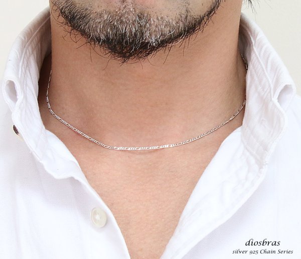 画像3: 【シルバーチェーン】シルバーフィガロチェーン 幅1mm 40cm/45cm/50cm ネックレス チェーン シルバー925 SILVER Necklace chain 銀 鎖 首飾り フィガロ【メール便無料】【ギフトOK】 シルバー925チェーン シルバーネックレスチェーン  (3)