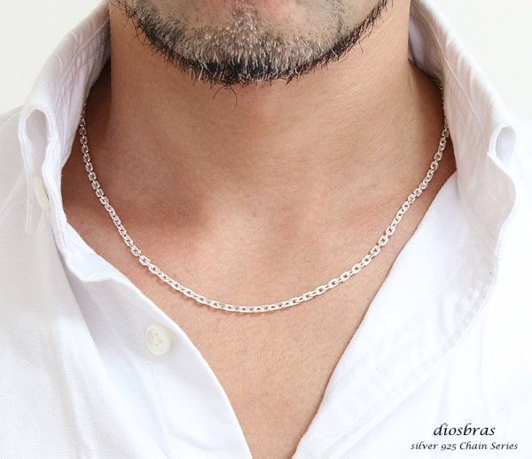 画像3: 【シルバーチェーン】シルバー  アズキチェーン カット 小豆チェーン アンカーチェーン 幅3mm 45cm 50cm 60cm 65cm  70cm 75cm ネックレス チェーン シルバー925 SILVER Necklace chain 銀 鎖 首飾り【ギフト】 シルバー925チェーン シルバーネックレスチェーン (3)