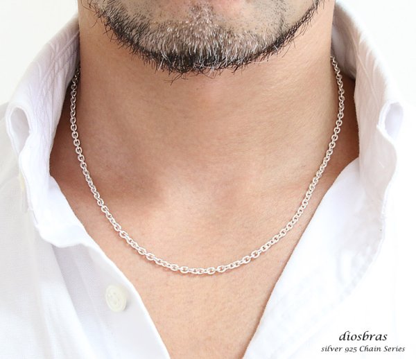 画像3: 【シルバーチェーン】シルバー  アズキチェーン　小豆チェーン アンカーチェーン 幅3mm 45cm　50cm　55cm　60cm　70cm ネックレス チェーン シルバー925 SILVER Necklace chain 銀 鎖 首飾り【ギフト】 シルバー925チェーン シルバーネックレスチェーン (3)