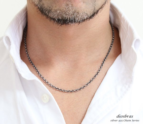 画像3: 【シルバーチェーン】シルバー  アズキチェーン 丸 あずきチェーン 小豆チェーン アンカーチェーン 幅3mm 45cm 50cm 55cm 60cm 70cm ネックレス チェーン シルバー925 SILVER Necklace chain 銀 鎖 首飾り【ギフト】 シルバー925チェーン シルバーネックレスチェーン  あずきチェーン (3)