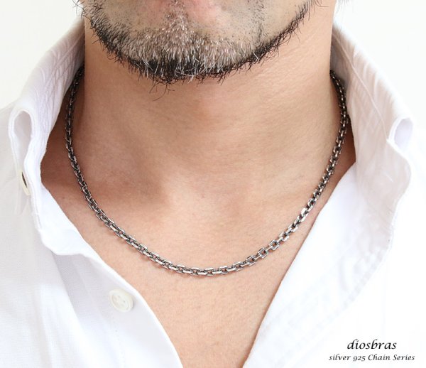 画像3: 【シルバーチェーン】シルバー  アズキチェーン カット 小豆チェーン アンカーチェーン 幅4mm 45cm 50cm ネックレス チェーン シルバー925 SILVER Necklace chain 銀 鎖 首飾り【ギフト】 シルバー925チェーン シルバーネックレスチェーン  丸 あずきチェーン (3)