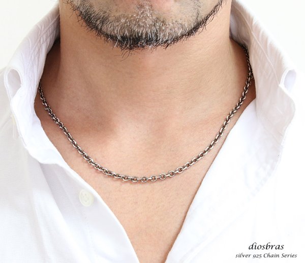 画像3: 【シルバーチェーン】シルバー  アズキチェーン カット 小豆チェーン アンカーチェーン 幅4mm 45cm 50cm ネックレス チェーン シルバー925 SILVER Necklace chain 銀 鎖 首飾り【ギフト】 シルバー925チェーン シルバーネックレスチェーン  丸 あずきチェーン (3)