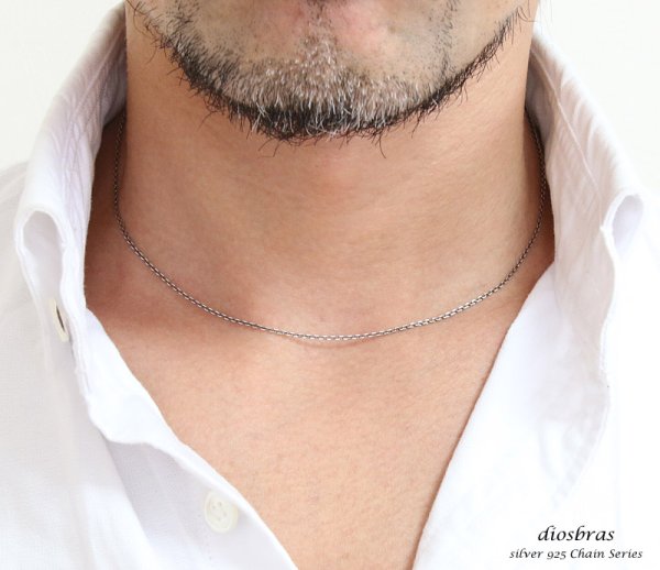 画像3: 【シルバーチェーン】シルバー  アズキチェーン カット 小豆チェーン アンカーチェーン 幅1mm 40cm 45cm 50cm 55cm 60cm ネックレス チェーン シルバー925 SILVER Necklace chain 銀 鎖 首飾り【ギフト】 シルバー925チェーン シルバーネックレスチェーン  あずきチェーン ≪独自燻仕上げ≫ (3)