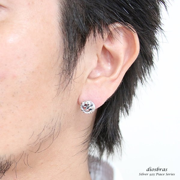 画像3: ウルフ 狼 シルバー925 ピアス メンズ レディース 激安ピアス イヤリング アクセサリー 本物シルバー925◇片方ピアス メンズ レディース (3)