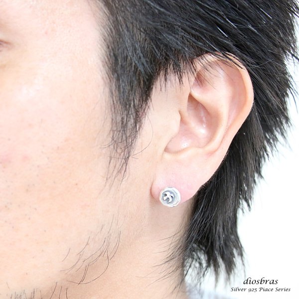 画像3: ネイティブイーグルピアス メダル・平打ち・タタキ・インディアン シルバー925 ピアス メンズ レディース 激安ピアス イヤリング アクセサリー【スカルフープ】本物シルバー925◇スカルヘッド ◇片方ピアス メンズ レディース (3)