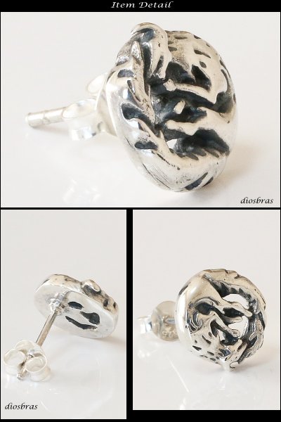 画像2: ウルフ 狼 シルバー925 ピアス メンズ レディース 激安ピアス イヤリング アクセサリー 本物シルバー925◇片方ピアス メンズ レディース (2)