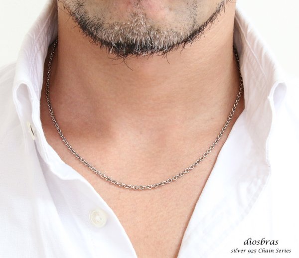 画像3: 【シルバーチェーン】シルバー  アズキチェーン　カット　小豆チェーン アンカーチェーン 幅2.3mm 45cm ネックレス チェーン シルバー925 SILVER Necklace chain 銀 鎖 首飾り【ギフト】 シルバー925チェーン シルバーネックレスチェーン　　丸　あずきチェーン (3)