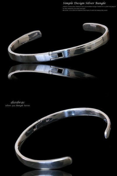 画像2: 【シルバーバングル】【シルバーアクセサリー】シンプルデザイン　シルバーアクセサリー メンズ シルバーバングル ブレスレット シルバー925 クロス　十字架　メンズアクセサリー プレゼントに人気 送料無料【diosbras-ディオブラス-】 (2)