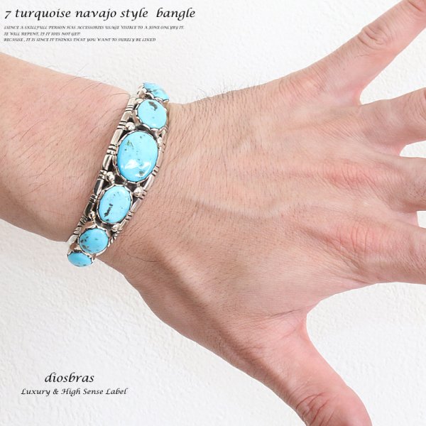 画像3: ターコイズ バングル ハンドメイド品 ナバホスタイルシルバー925 シルバーバングル フェザー イーグル シルバー バングル ブレスレット 1点物 (3)