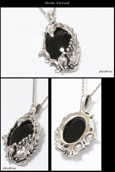 画像2: 【蠍 アクセサリー】リアルBIGスコーピオン■シルバー925/ オニキス ペンダント トップ シルバー 925/ネックレス/ ネックレス メンズ レディース (2)