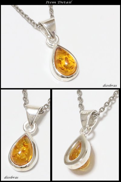 画像2: アンバー 琥珀 ペンダントしずく型 ドロップ【ペンダント トップ】存在感のある琥珀ペンダント ナバホ パワーストーン インディアンジュエリー /シルバー925/フェザーネックレス ネックレス メンズ レディース (2)