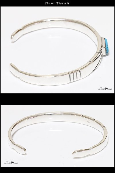 画像2: 【シルバーバングル】【シルバーアクセサリー】ターコイズ シルバーアクセサリー メンズ シルバーバングル ブレスレット シルバー925 メンズアクセサリー プレゼントに人気 送料無料【diosbras-ディオブラス-】 (2)