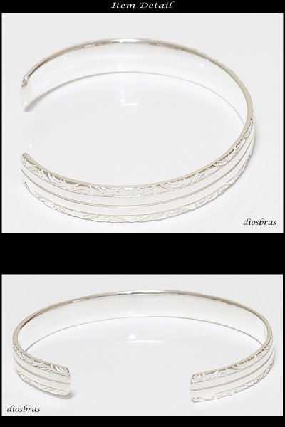 画像2: 【シルバーバングル】【シルバーアクセサリー】　アラベスク　シルバーアクセサリー メンズ シルバーバングル ブレスレット シルバー925 メンズアクセサリー 　プレゼントに人気 送料無料　十字架　クロス【diosbras-ディオブラス-】 (2)