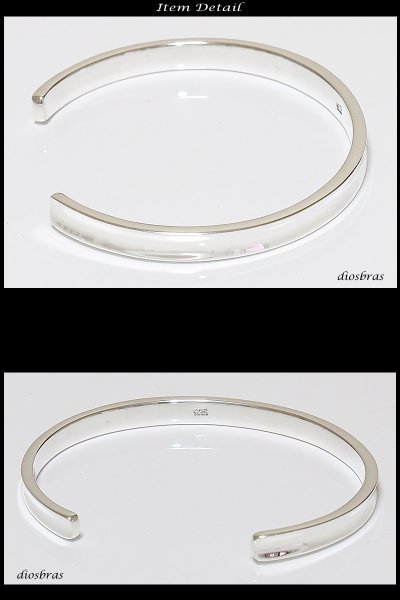 画像2: 【シルバーバングル】【シルバーアクセサリー】イーグル シンプル プレーン シルバーアクセサリー メンズ シルバーバングル ブレスレット シルバー925 メンズアクセサリー 平打ち プレゼントに人気 送料無料【diosbras-ディオブラス-】 (2)