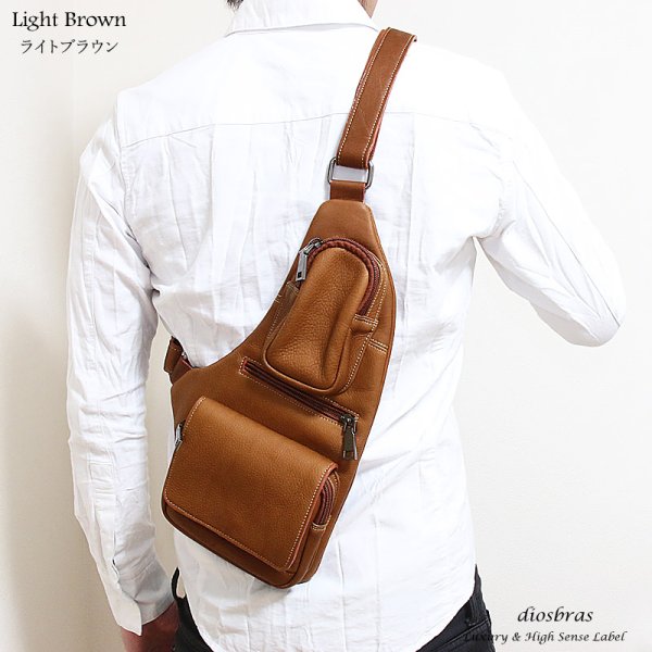 画像3: ボディバッグ 本革 ワンショルダーバッグ 革 メンズ ハンドメイド レザー | ボディーバッグ レザーバッグ ショルダーバッグ 牛革 ショルダーバック ショルダー ギフト 誕生日プレゼント バッグ ボディバック 大容量 ペットボトル ワンショルダー (3)