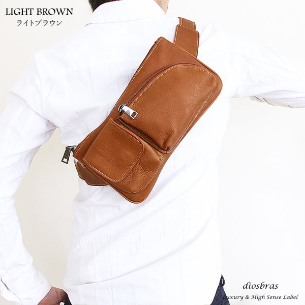 画像3: ボディバッグ 本革 ワンショルダーバッグ 革 メンズ ハンドメイド レザー | ボディーバッグ レザーバッグ ショルダーバッグ 牛革 ショルダーバック ショルダー ギフト 誕生日プレゼント バッグ ボディバック 大容量 ペットボトル ワンショルダー ストッパー付き (3)