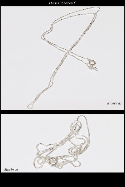 画像2: 【シルバーチェーン】ベネチアチェーン シルバー ボックス チェーン アズキチェーン カット 小豆チェーン アンカーチェーン 幅0,6mm 40cm 45cm 50cm ネックレス シルバー925 SILVER chain 銀 鎖 首飾り【ギフト】 シルバー925チェーン シルバーネックレスチェーン あずきチェーン (2)