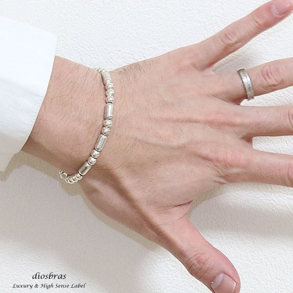 画像3: ビーズ シルバー925 チェーン パイプビーズ 丸ビーズ フック付き ブレス バングル メンズ 馬蹄 ホースシュー シルバー925 アラベスク フック チェーン メディスンホイール ネックレス あずきチェーン フェザー ブレスレット ボールチェーン (3)