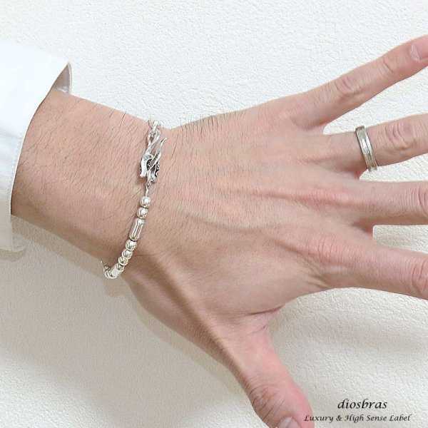 画像5: ビーズ シルバー925 チェーン パイプビーズ 丸ビーズ フック付き ブレス バングル メンズ 馬蹄 ホースシュー シルバー925 アラベスク フック チェーン メディスンホイール ネックレス あずきチェーン フェザー ブレスレット ボールチェーン (5)