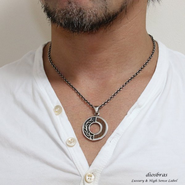 画像3: 【インレイ ペンダント トップ】美しいインレイワークのペンダント ココナッツビーンズ ココナッツの種 をはめ込んだアラベスクペンダント 天然ターコイズ/ネイティブアメリカン インディアンジュエリー/シルバー925/ ネックレス メンズ レディース (3)