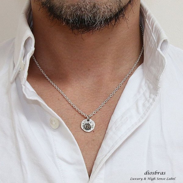 画像3: シルバー925素材【13mm 平打ち ゴールドイーグル トップ】フェザーネックレス製作 ハンドメイドネックレス/インディアンジュエリー・ネイティブ/シルバー925ペンダント/フェザー イーグル ゴールドサン パーツ ネックレス メンズ レディース メダル (3)