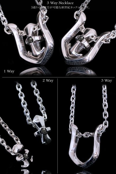 画像5: ペンダント ネックレス 馬蹄 ホースシュー ブラックダイヤモンド ネックレス クロス  アンカー ブラック ダイヤモンド 0.03ct ペンダント ネックレス シルバー925 チェーンセット カラット ジュエリー ブランド (5)