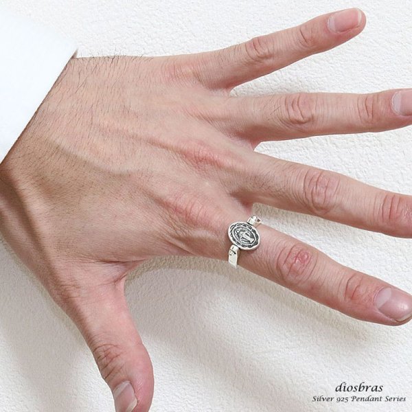 画像3: 【シルバーリング】【クロスリング】【シルバーアクセサリー】マリア 十字架 ゴールド プレート リバーシブル リング スカルリング シルバーアクセサリー メンズ シルバーリング 指輪 シルバー925 メンズアクセサリー 大きいサイズ 送料無料 (3)