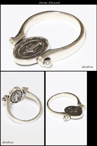 画像2: 【シルバーリング】【クロスリング】【シルバーアクセサリー】マリア 十字架 ゴールド プレート リバーシブル リング スカルリング シルバーアクセサリー メンズ シルバーリング 指輪 シルバー925 メンズアクセサリー 大きいサイズ 送料無料 (2)