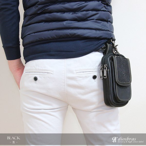 画像5: ウエストポーチ ウエストバッグ ヒップバッグ 本革 ベルトポーチ メンズ アイコスケース付き IQOS ヒップバック ハンドメイド レザー|ウォレットホルダー 牛革 誕生日 ウェストポーチ バッグ ベルト通しウエストバッグ ウエストポーチ ポーチ 彼氏のプレゼントにおススメ (5)